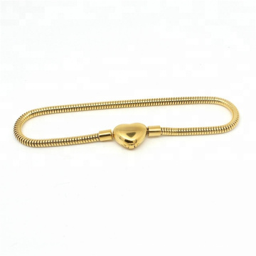 Fashion Jewelry Heart Shape Gold Bracelet For DIY Bead Bracelet